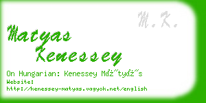 matyas kenessey business card